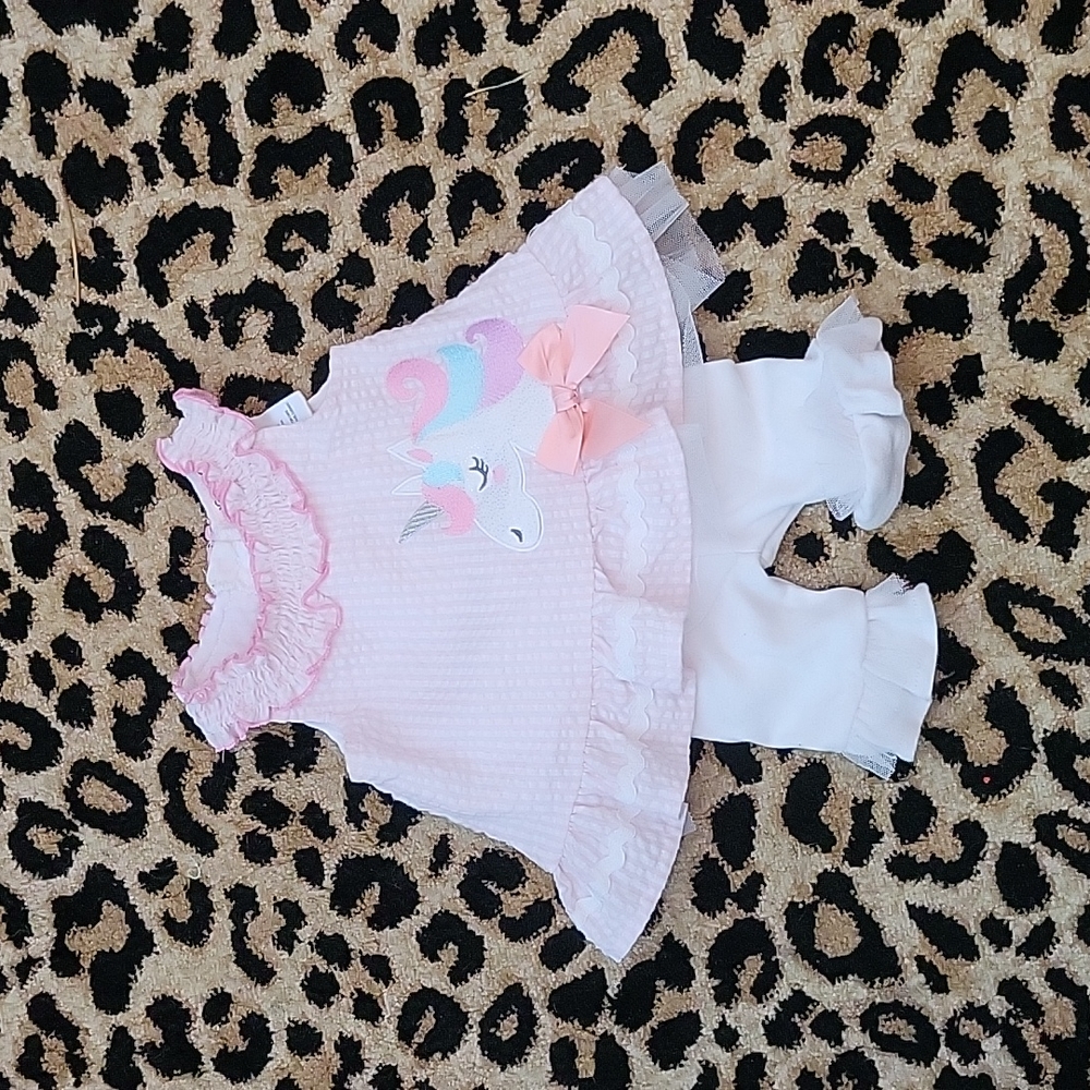 Little Lass Baby girls  Unicorn 2 piece set with pants